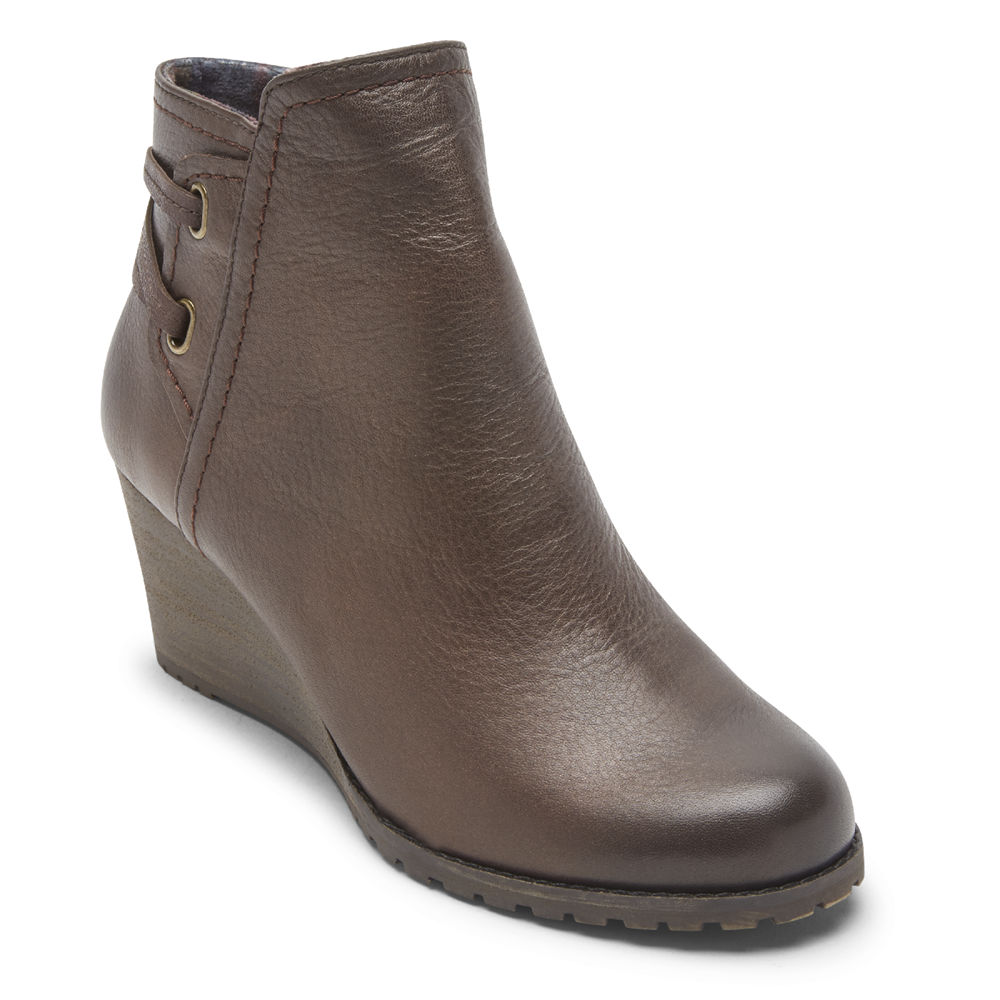 Botas Rockport Mujer Mexico - Cobb Hill Lucinda Back Tie Marrom - DVPZM3647